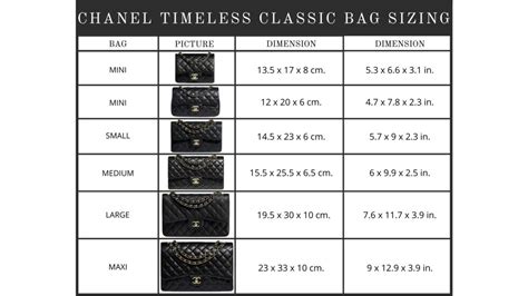 chanel classic size guide